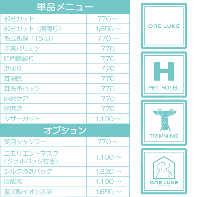 単品メニュー・オプションメニュー