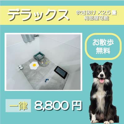 ペットホテル デラックス 吹き抜け2.5畳程 相部屋可能 一律￥8,800 お散歩無料