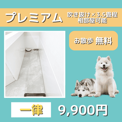 ペットホテル プレミアム 吹き抜け3.5畳程  一律￥9,900 お散歩無料